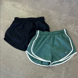 Nike women's Black and Green running Shorts two pair size xs